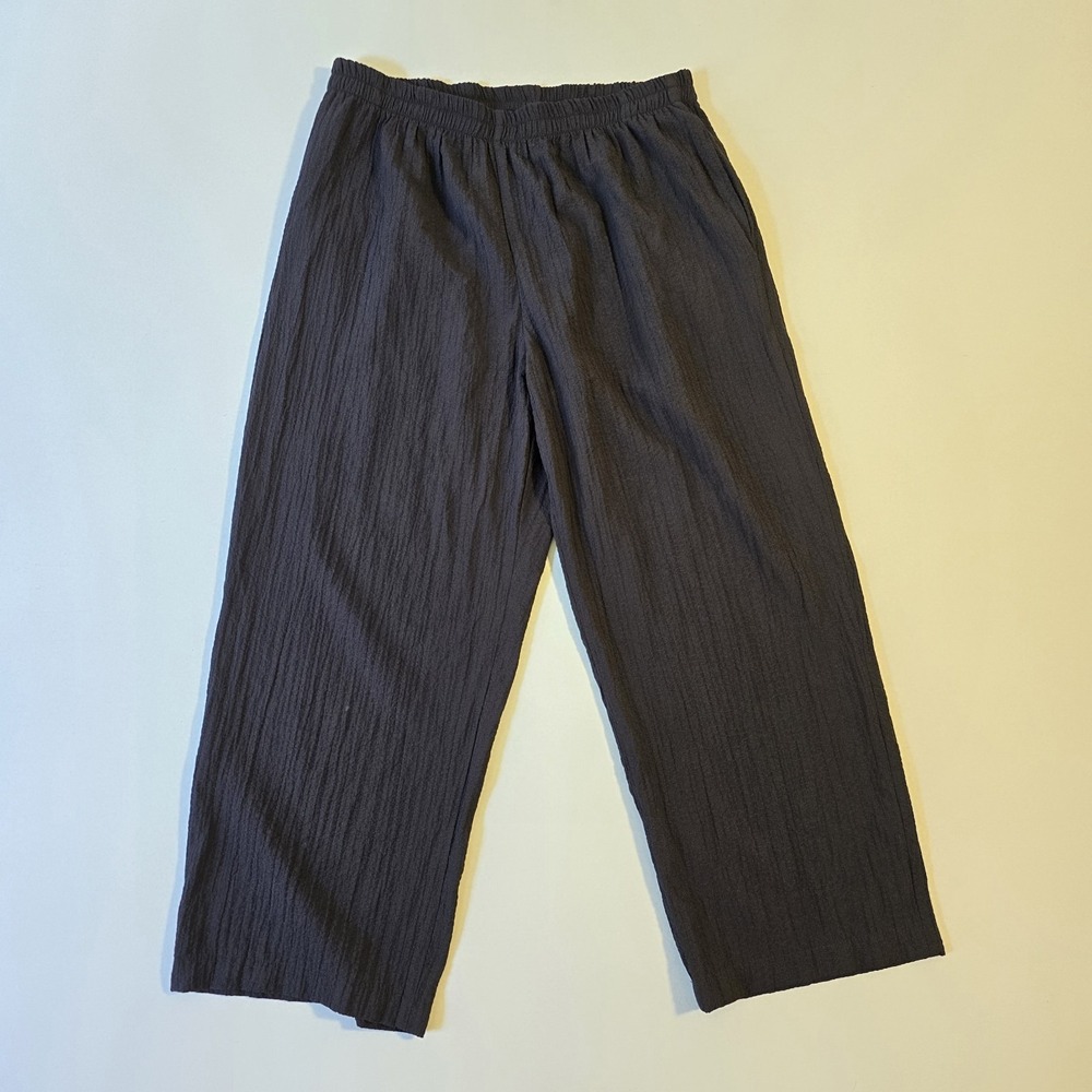 Moonlight Y S Fashion Pants Size XXL Black Crinkle Texture Pull-On Pockets Artsy